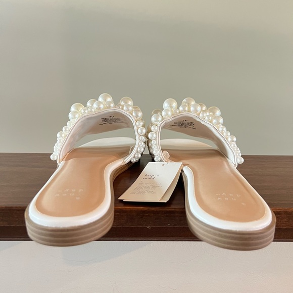A New Day Women's Sandals with Pearl Accents - Cream - Picture 7 of 9
